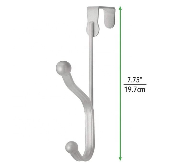 Chrome Single Hook Metal Wire Display Hook Rack Long Over The Door Coat Hook