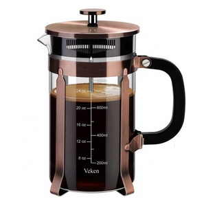 New Design French Press 18/8 Stainless Steel High Borosilicate Plastic-free Carafe Espresso Press Coffee Tea Maker