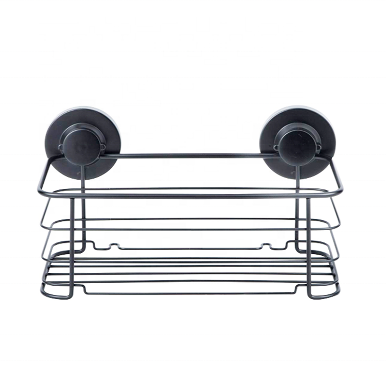 Shampoo Basket Shelf Organizer Storage Adhesive Shower Caddy With 2 Hooks For Bathroom Kitchen