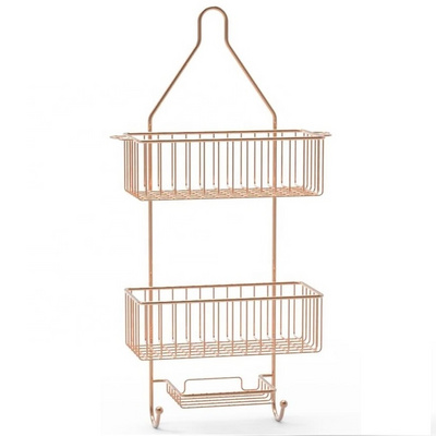 Modern Chromed Metal Bathroom Wire Hanging Rack Shower Caddy