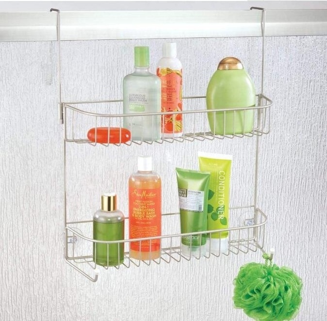 Over The Door Organizer Shelves Two Tier Wire Rack Home Cabinet Storage Rack