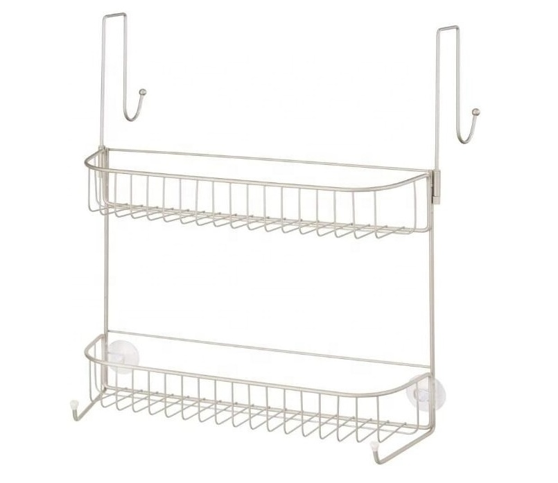 Over The Door Organizer Shelves Two Tier Wire Rack Home Cabinet Storage Rack