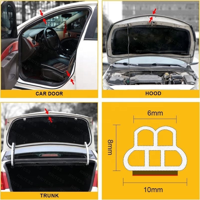 Manufacture Car Door Seal Strip  Car Weather Stripping Double Layer L Shape Soundproofing Weatherstrip Self Adhesive