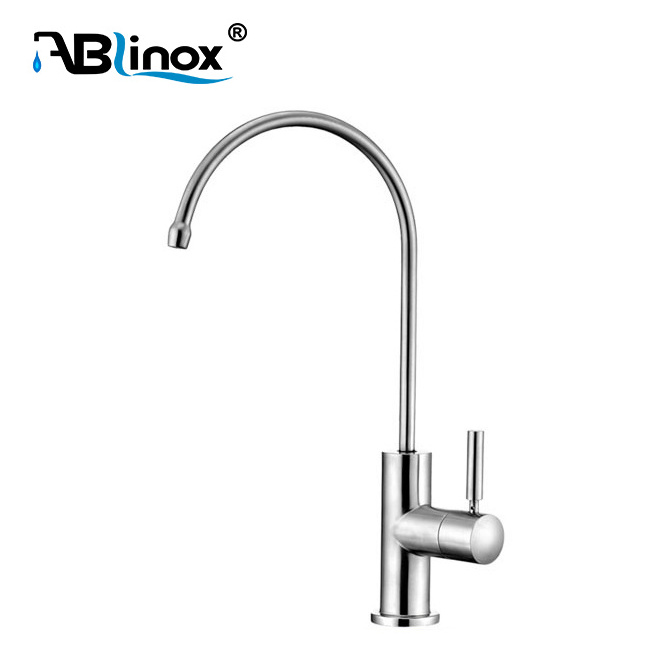 Pure water single cold faucet 304 stainless steel two-point faucet gooseneck straight drinking faucet