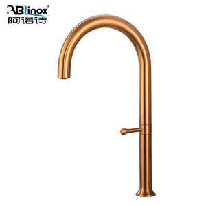 ABLinox Flexible design Kitchen Tap New Style Hotels Faucet Single Handle Stainless Steel Satin Rose Gold Drinking Water Faucet