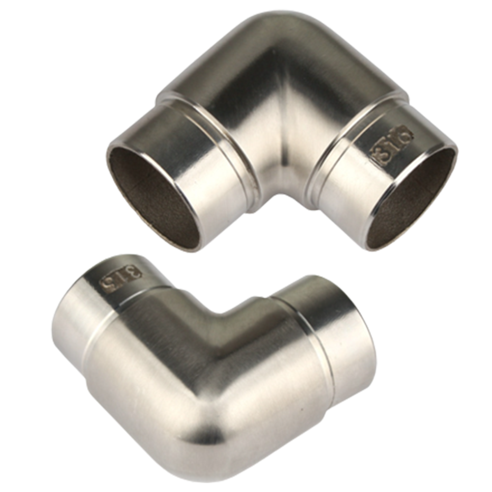 High Quality Stainless Steel Rust Proof Adjustable Stair Handrail Accessories 50mm Pipe Connectors Elbow Swivel Pipe Fittings