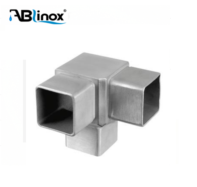 Stainless Steel 3 Way 90 Degree Corner Flush Joiner Fit Square Pipe Connector 90 Degree Elbow