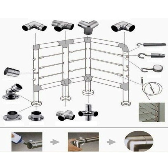 Stainless Steel 3 Way 90 Degree Corner Flush Joiner Fit Square Pipe Connector 90 Degree Elbow