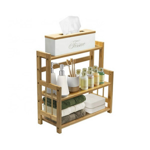 3 Tier Kitchen Countertop Storage Shelf Standing Bamboo wood Rack Storage for Spices Shelf