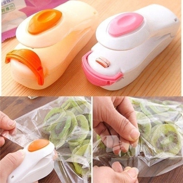 mini portable Plastic Packing Bag Heat Sealing Machine Sealer Tool Home Kitchen Seal Supplies Candy Color Kitchen Gadget