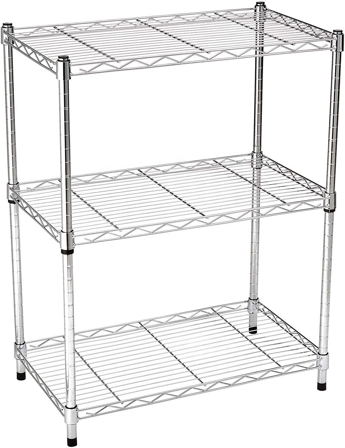 3 Shelf Adjustable Heavy Duty Wire Storage Shelving Rack Bathroom Home Kitchen Metal Organizer Shelf Rack