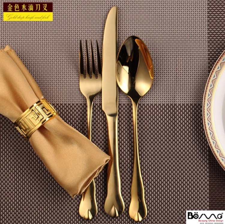 Factory Direct  Wedding Cutlery Set, Copper  Rose Gold Plated Stainless Steel cutlery