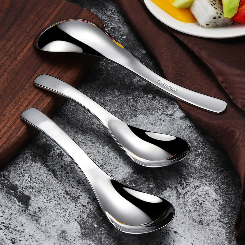 Modern Court Style Children's Dinner Soup Spoon Thickened Earl Spoon Eco-Friendly Metal Stainless Steel Packaged in Box