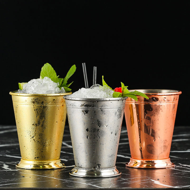 Stainless Steel Cocktail Cup Curling Mojito Mint Julep Cup