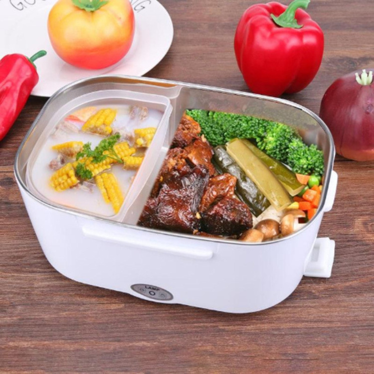 Hot Selling Food Portable 304 Stainless Steel Bento tiffin Self Heating Electric Food Warmer Lunch Box