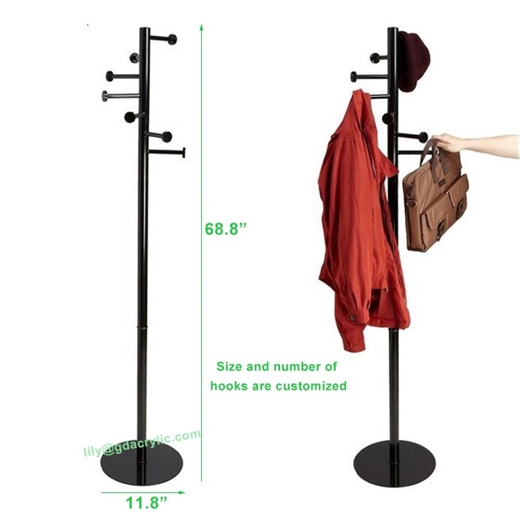 Free Standing Hang bag Clothes And Hat Grocery Sale Iron Display Stands Racks Wholesale Metal Racks For Hanging Garment Coat