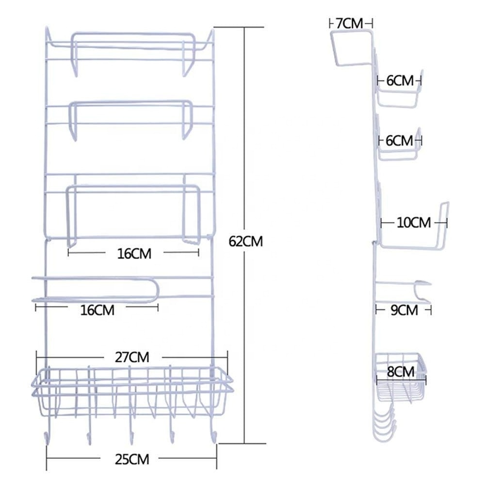 Cooler Door Metal Wire Display Suction Cups Shelf For Beverage Bottle Can Candy Food Kitchen Condiment Refrigerator Storage Rack