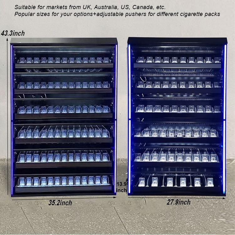 Cigarette Packs Shop Stand Racks With Spring Loaded Shelf Pusher Floor Standing Cabinets Shelving Tobacco Display Cabinet