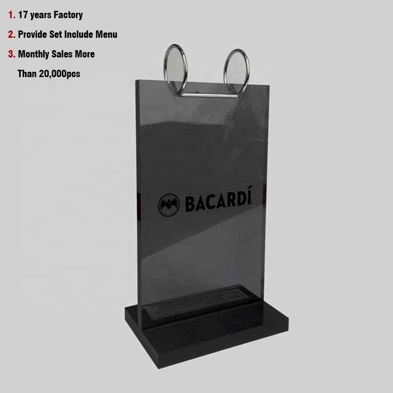 Hanging Menu Holders With PVC pockets, Satom Creative Tabletop Acrylic Flip Menu Holder