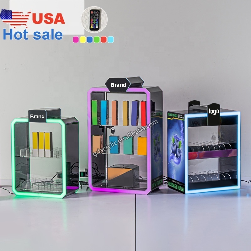 Satom Commercial Cigarette Shelf Display Convenience Store Smokeless Tobacco Display Cabinet Smoke Shop Display With Led Light