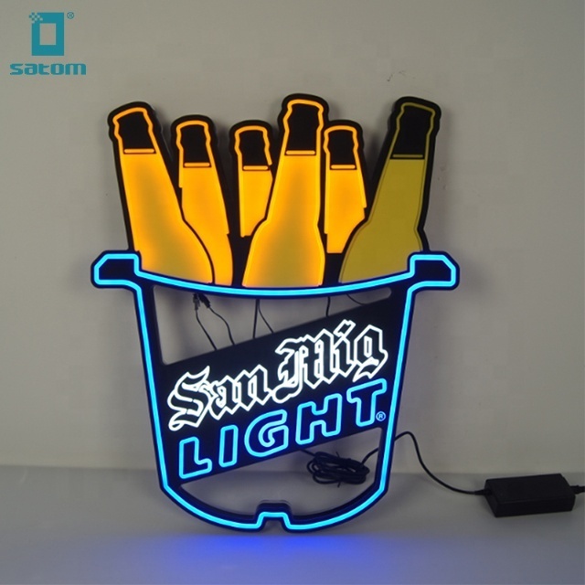 Dynamic RGB Color Changing Bar Wall Cool Beer Neon Led Lights Signs Bottle Neon Sign Manufacturer