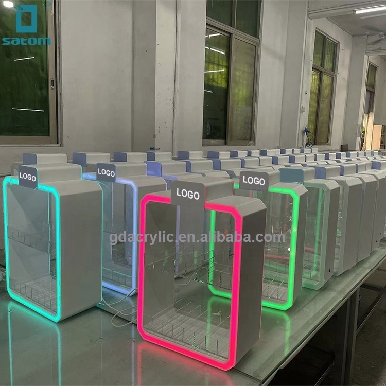 Dynamic LED Light Smokeless Acrylic Tobacco Display Shop Wholesale Display Cases For Sales Smoke Shop Displays