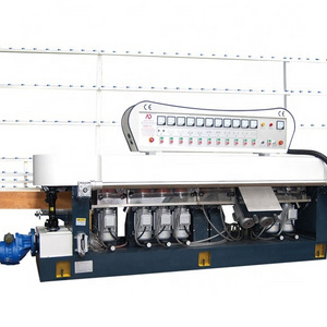 Full automatic edge polisher 10 Spindles Glass straight line edging machine with felt wheels