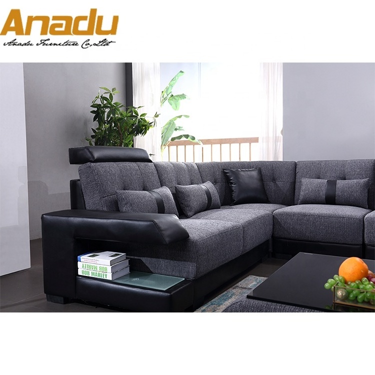 led big sofa u shape for home sofa set modern living room furniture sofa