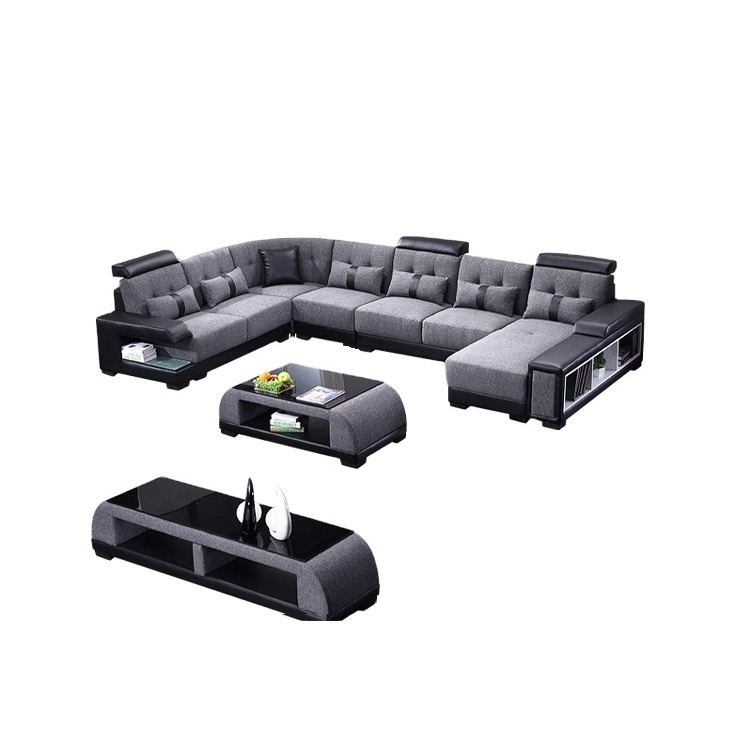 led big sofa u shape for home sofa set modern living room furniture sofa