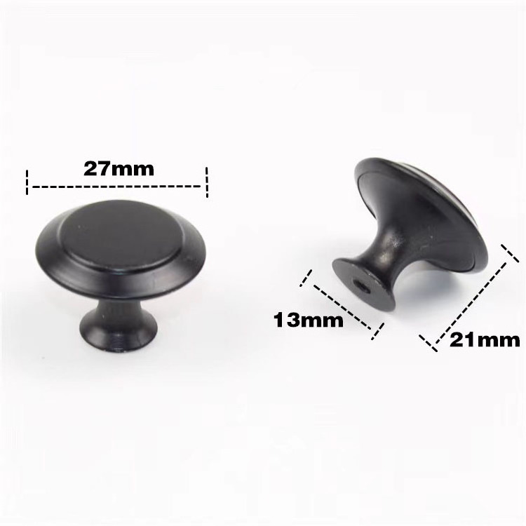 201 stainless steel drawer single hole handle black hollow knob