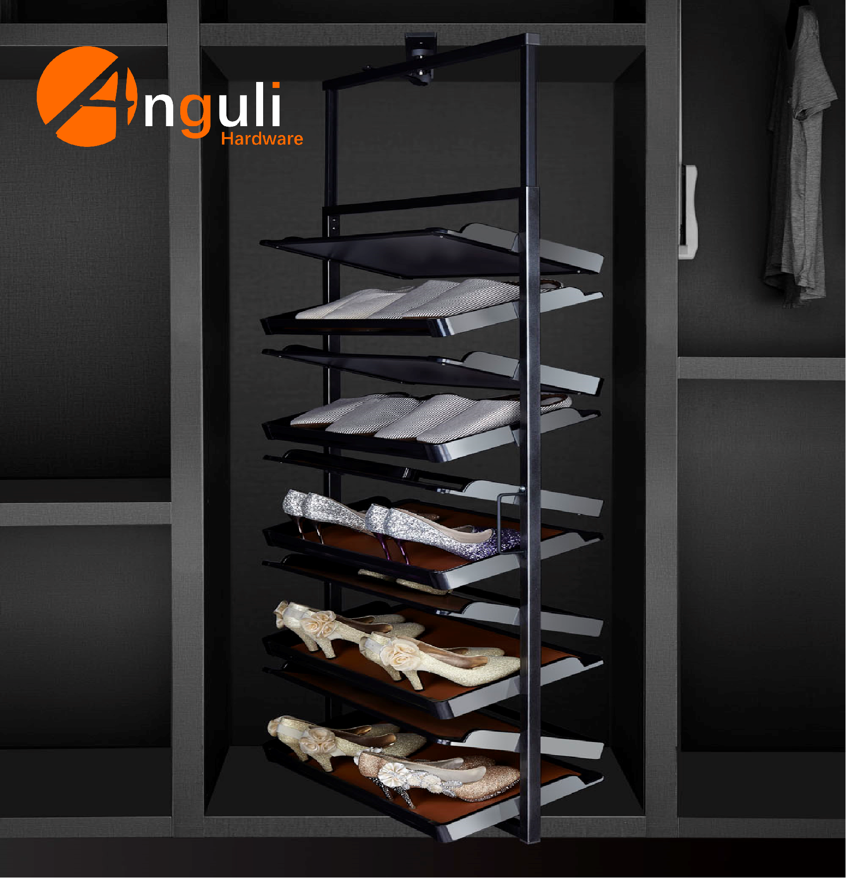 Modern Stand RotatingFurniture Metal Space Saving Storage Organizer Shoe Rack