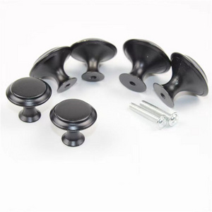 201 stainless steel drawer single hole handle black hollow knob