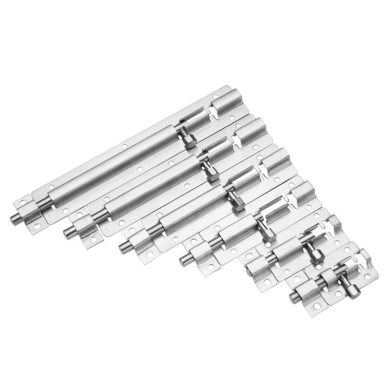 security electro-plating sliding stainless steel durable square door bolt