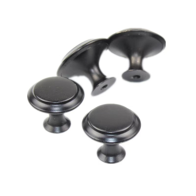 201 stainless steel drawer single hole handle black hollow knob