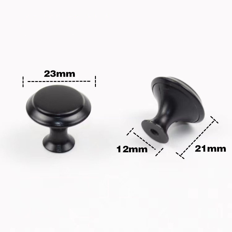 201 stainless steel drawer single hole handle black hollow knob