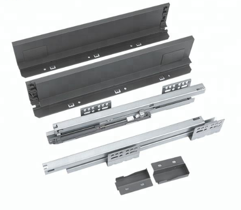 Full extension box undermount soft close drawer slide