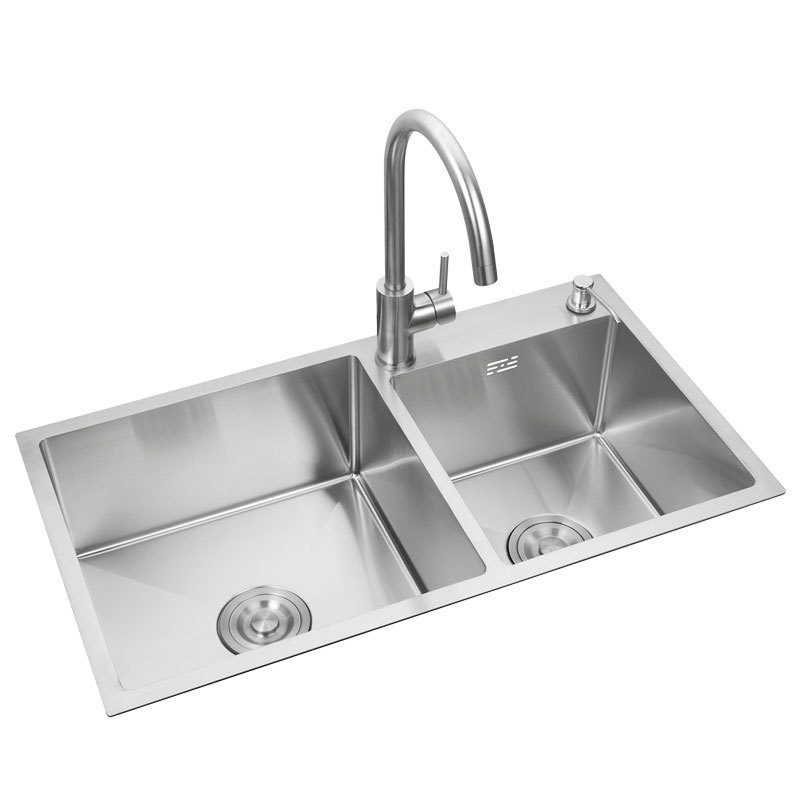 Latest Black Double Bowl Kitchen Sink Stainless Steel Luxury Nano Stepped Deep Under Mount Sink