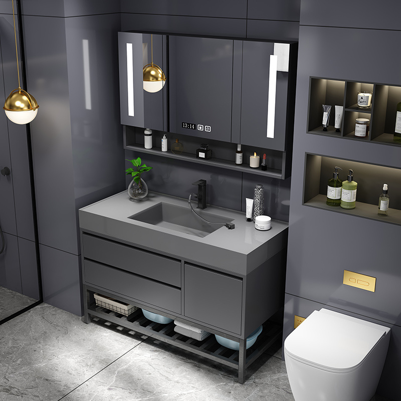 Large matte black wall-mounted bathroom cabinet 36 inches unique standing american bathroom vanity set