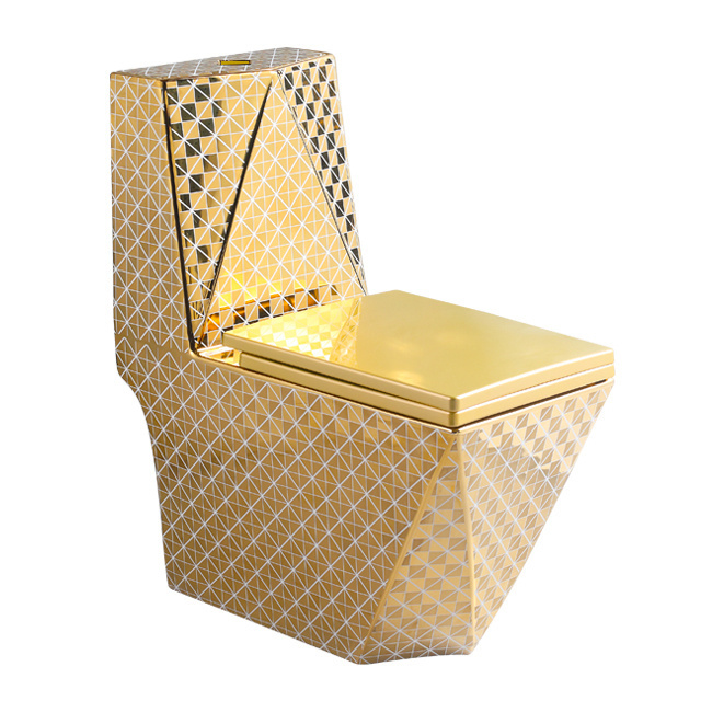 Couleur Or De Toilette Electroplated Toilet Ceramic Sanitary Wc Water Closet Gold And White Diamond Golden Toilet