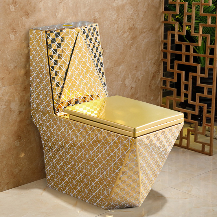 Couleur Or De Toilette Electroplated Toilet Ceramic Sanitary Wc Water Closet Gold And White Diamond Golden Toilet