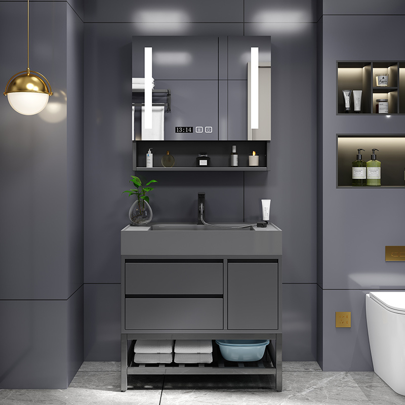 Large matte black wall-mounted bathroom cabinet 36 inches unique standing american bathroom vanity set