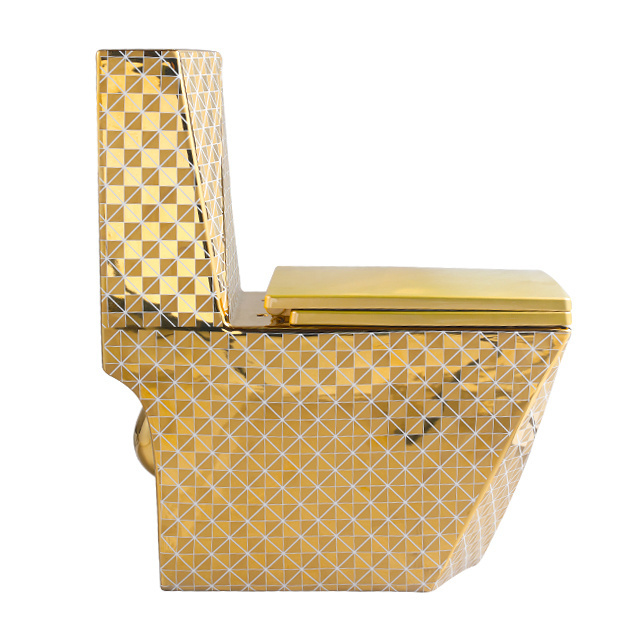 Couleur Or De Toilette Electroplated Toilet Ceramic Sanitary Wc Water Closet Gold And White Diamond Golden Toilet