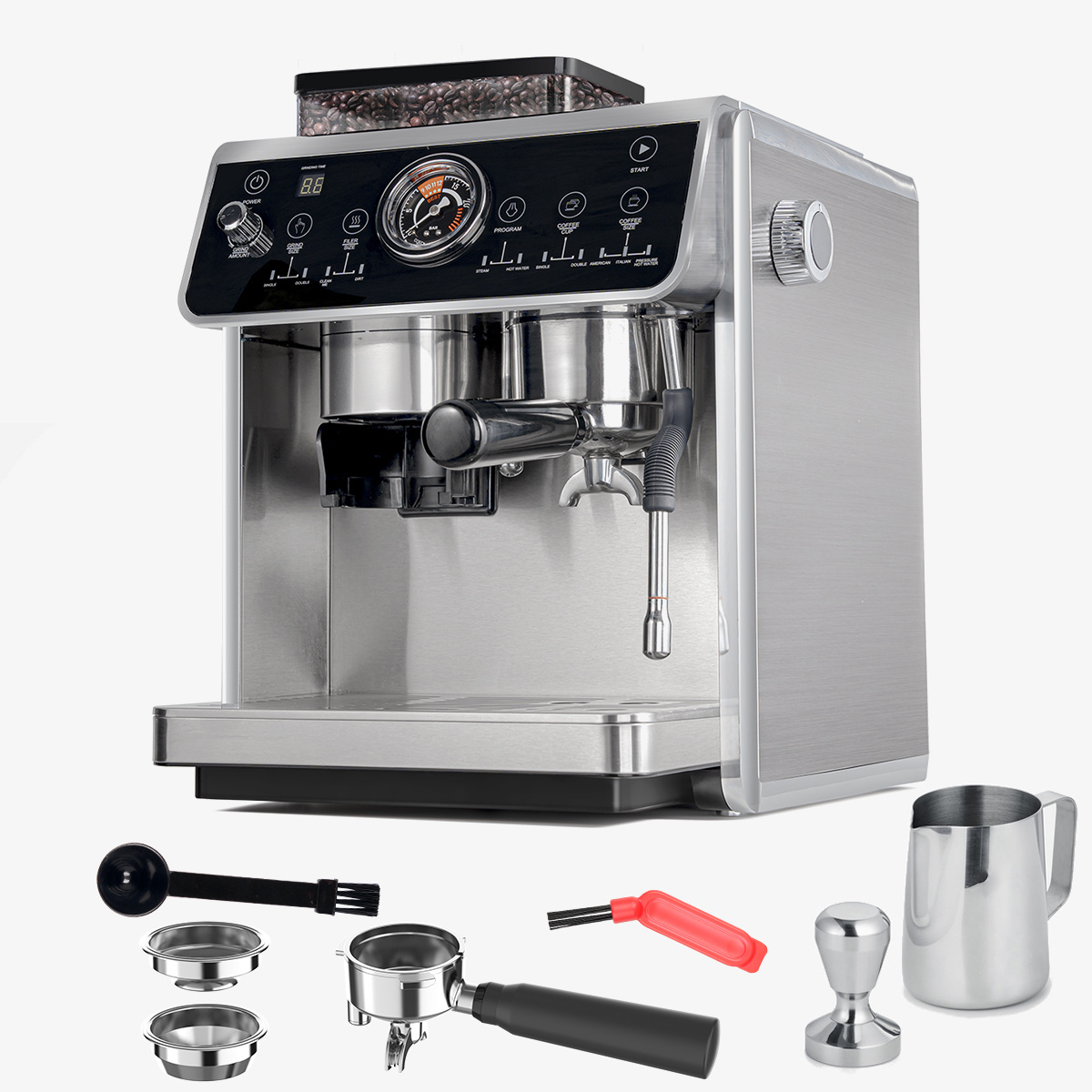 Italian Digital Semi-automatic Coffee Cup Making Cafetera espresso Machines Professional expresso Maker