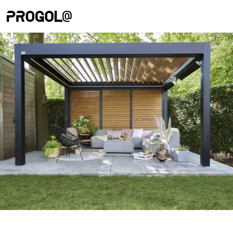 luxury gazebo bioclimatique garden louvered roof outdoor weatherproof aluminum retractable motorized arches arbours pergolas