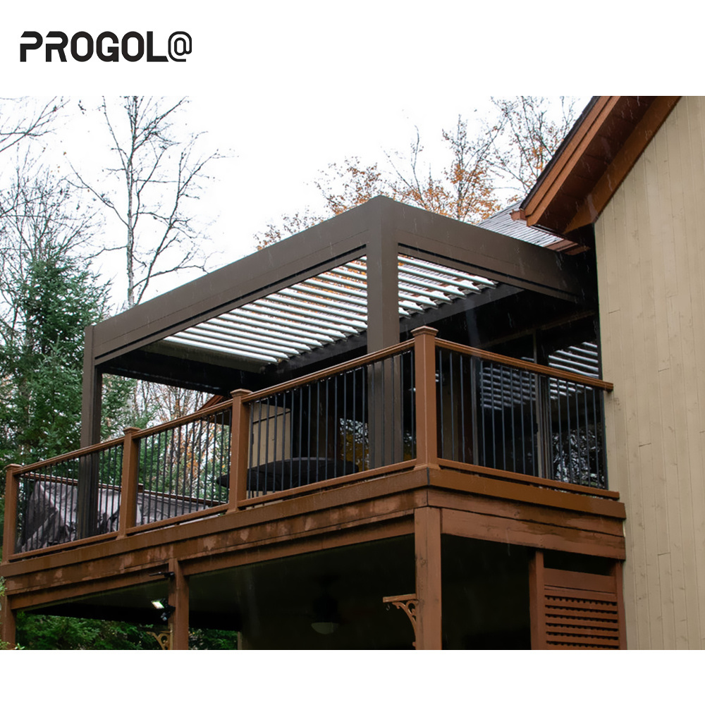 Luxury Smart Aluminium Pergola Arches Arbours Pergolas & Bridge Genre Motor Opening Louver Roof Gazebo