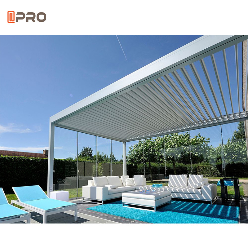 10X12 Con Paredes De Fierro En Alumini De Metal Exterieure Pergola