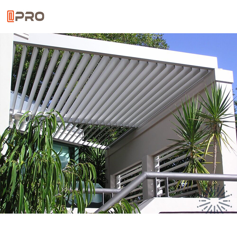 NFRC certificate 12X16 Galvanized Steel Modern Design Pergola Bioclimatique With Led Light Louvered Roof Pergola