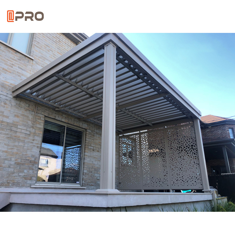 NFRC certificate 12X16 Galvanized Steel Modern Design Pergola Bioclimatique With Led Light Louvered Roof Pergola