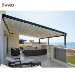 Automatic Folding Roof Sun Shading Aluminum Retractable pergola Luxurious roof awning for Outdoor Patio Cover