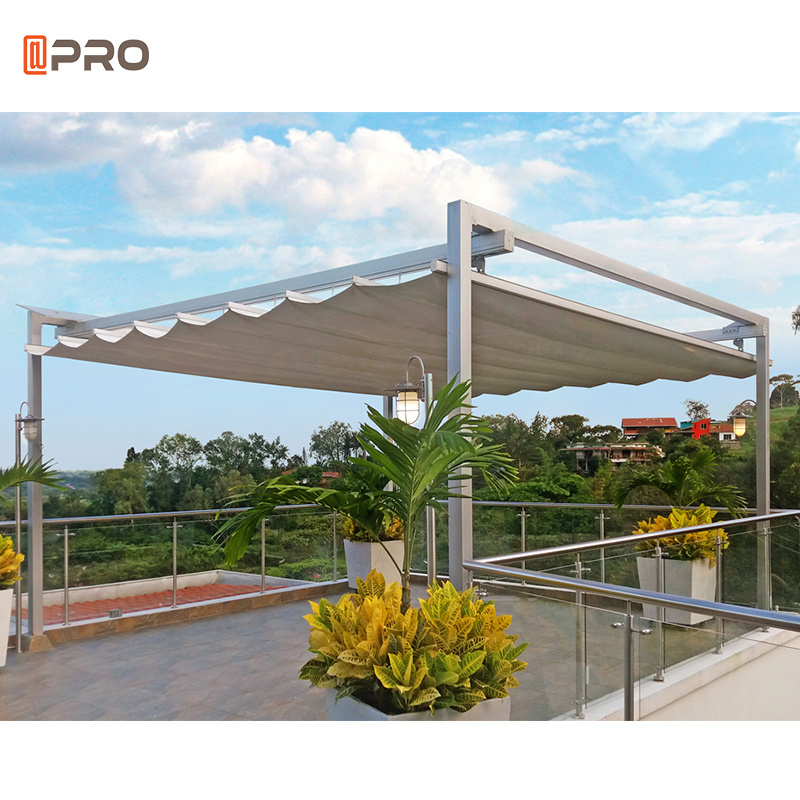 Automatic Folding Roof Sun Shading Aluminum Retractable pergola Luxurious roof awning for Outdoor Patio Cover